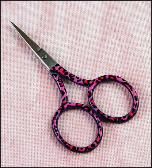 Pink Leopard Embroidery Scissors by Yarn Tree