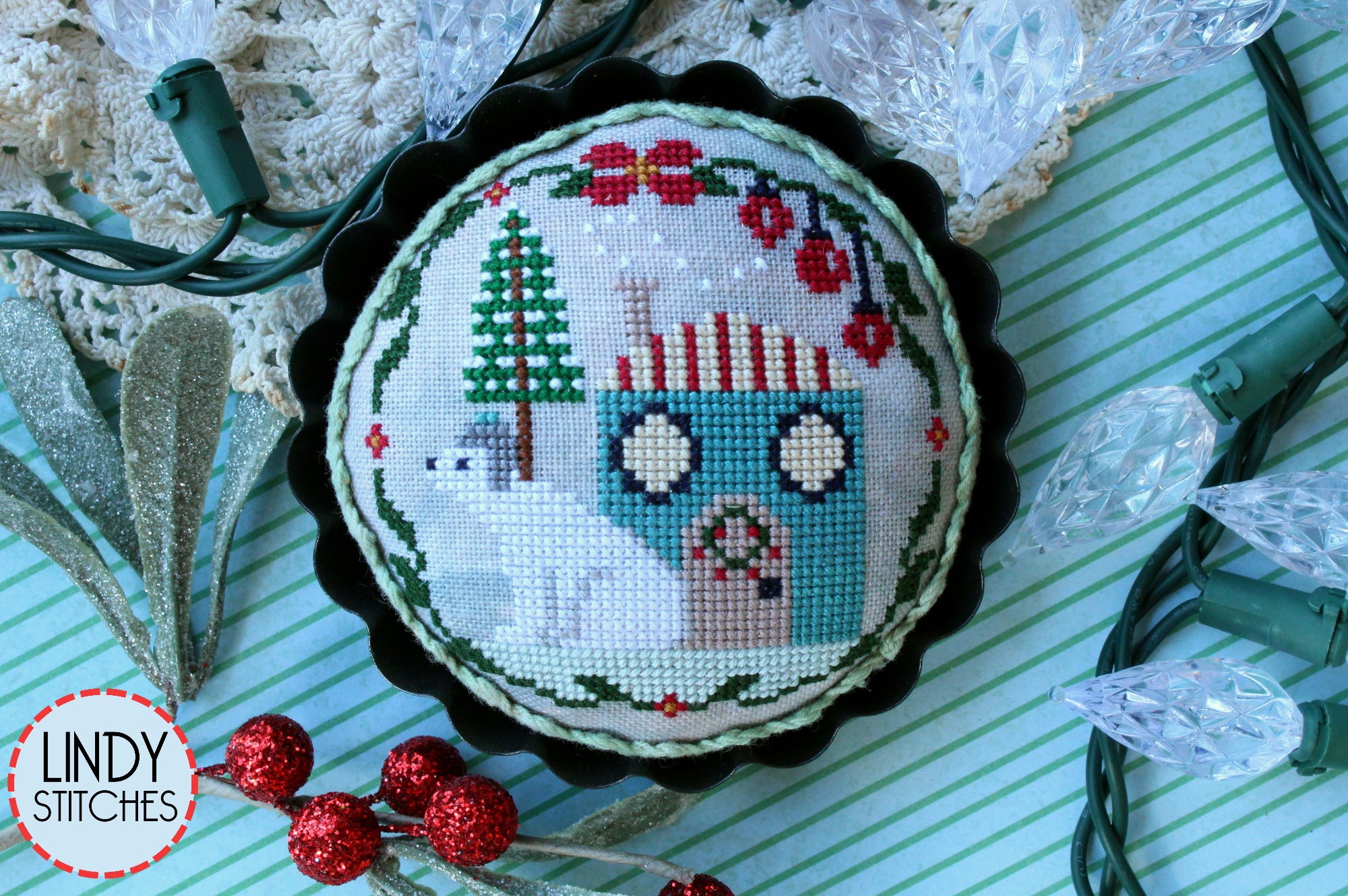 Polar Bear Abode Happy Habitats Cross Stitch Pattern Lindy Stitches PDF