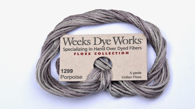 Porpoise 1299 Weeks Dye Works 6-Strand Hand-Dyed Embroidery Floss