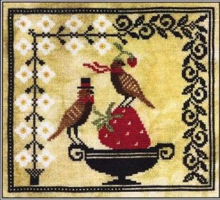 Posh Strawberry Picnic Cross Stitch Pattern by Artful Offerings