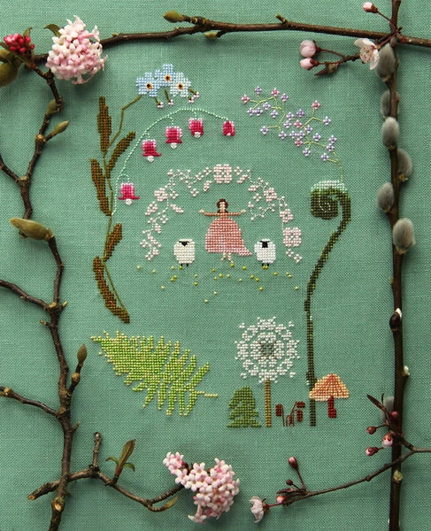 Time of Flowers Cross Stitch Sampler Pattern by Posie
