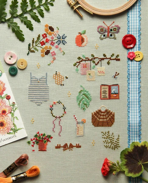 Things of Summer Cross Stitch Sampler Pattern by Posie