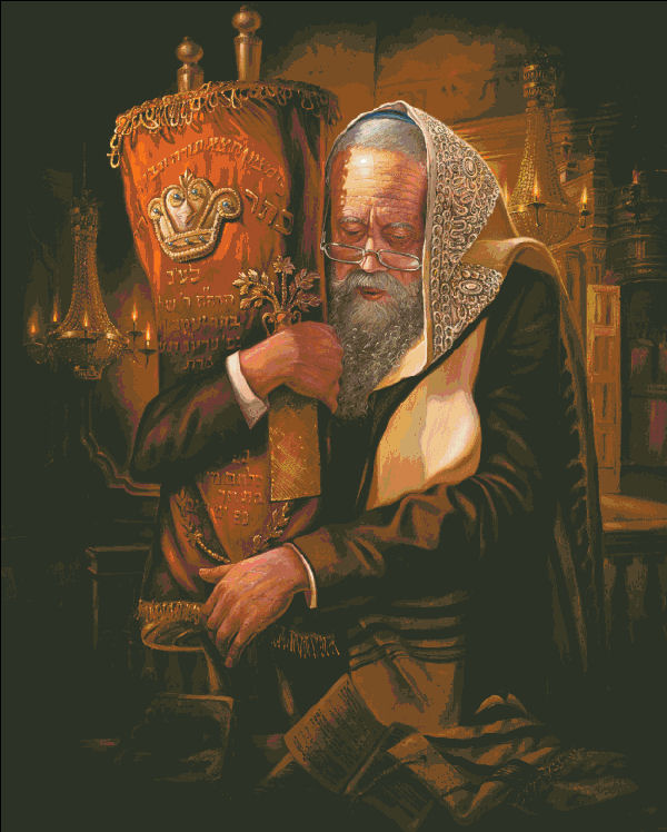 Praying With Torah FULL COVERAGE Cross Stitch Pattern by Heaven and Earth Designs