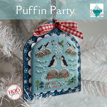 Puffin Party: Polar Plunge Cross Stitch Pattern by Hands On Design