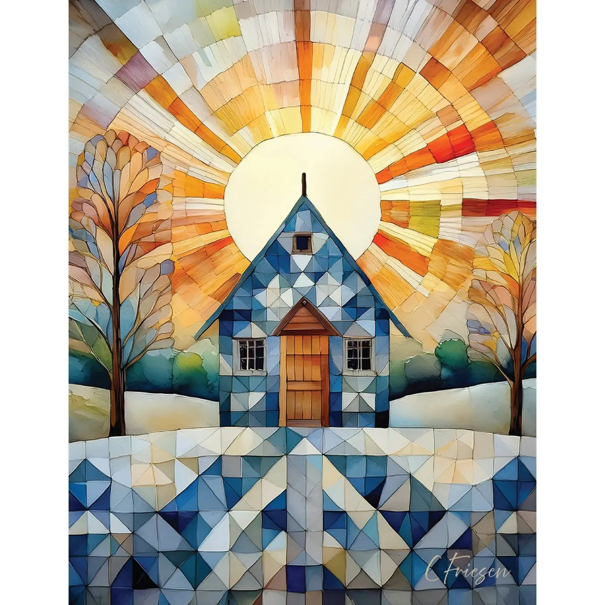 Indigo Cabin Greeting Card