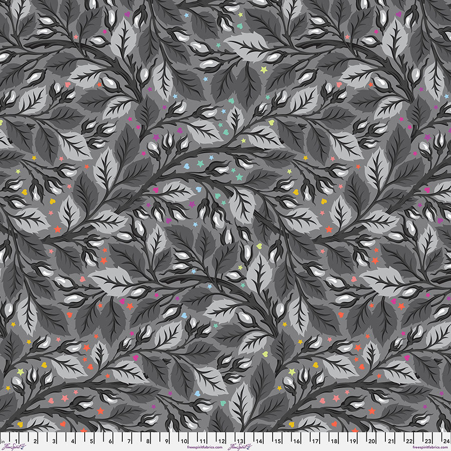 Tula Pink - Graywork 108" Backing - Best Buds (Shadow)