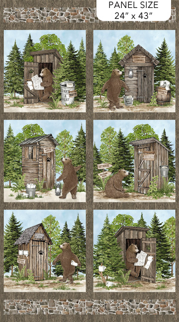 Bear Necessities - Brown Multi Bear 24" Panel 28620-36 - Quilting Fabric