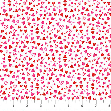 Forever Love - White Multi Mini Hearts DP28670-10- Quilting Fabric