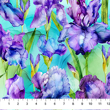 Infatuation - Iris Turquoise Multi DP28613-64 - Quilting Fabric