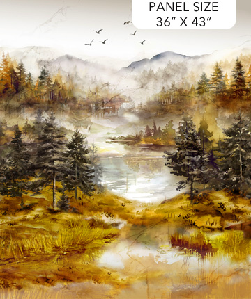 Misty Morning - Panel 36" Ochre Multi DP28645-54 - Quilting Fabric