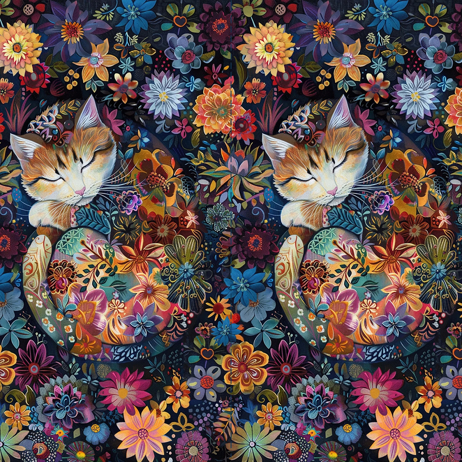 Calico Cat - Black Panel 24" #CD4112-BLACK - Quilting Fabric