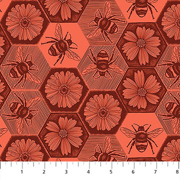 Indelible Ink - Busy Coral AMT1005-38V - Quilting Fabric