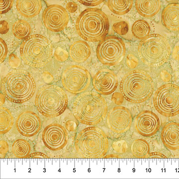 Woodblock Batik -Wood Rings Sunglow 82040-53 - Quilting Fabric