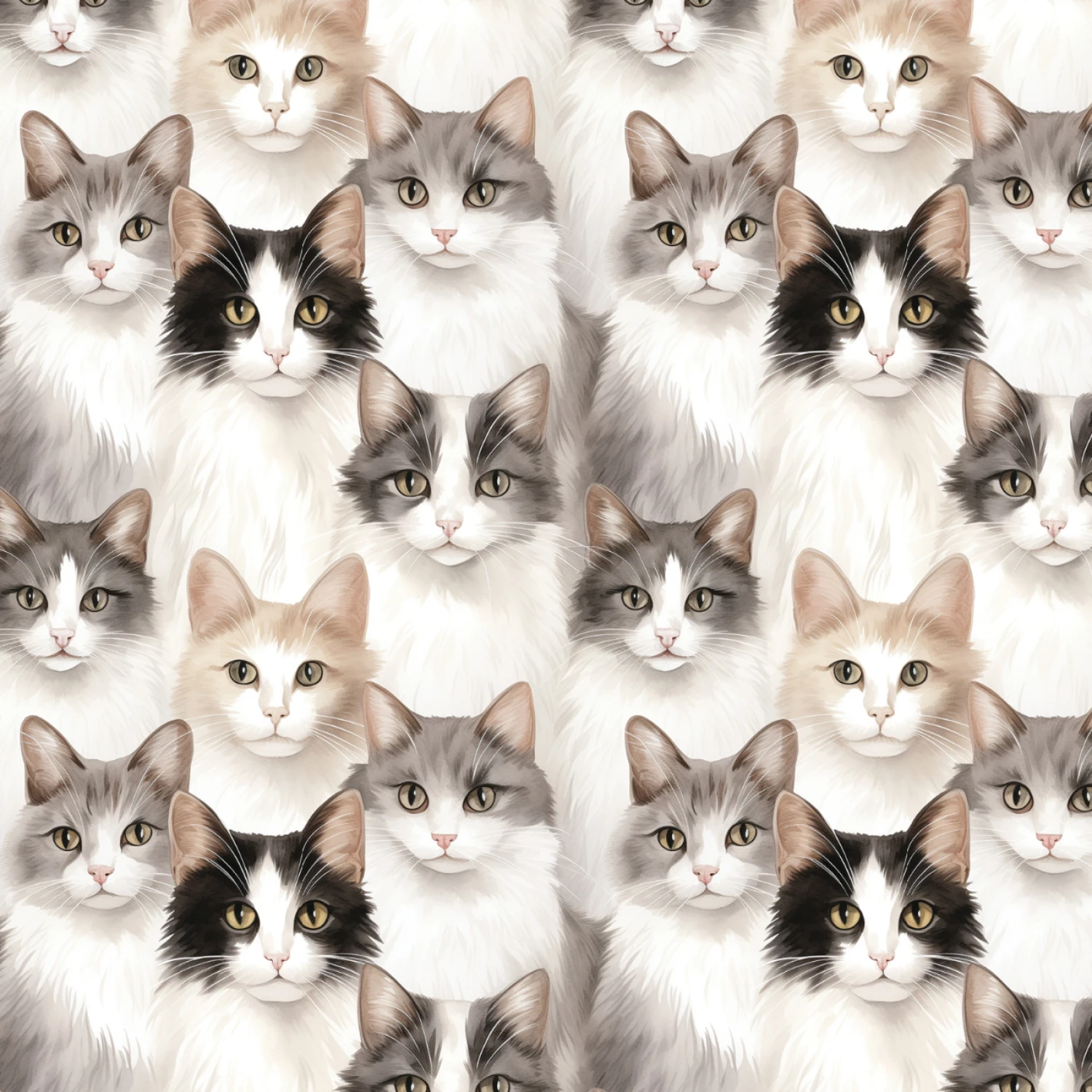 Paw & Whisker -Multi Shorthaired Cats #21250601-01 - Quilting Fabric