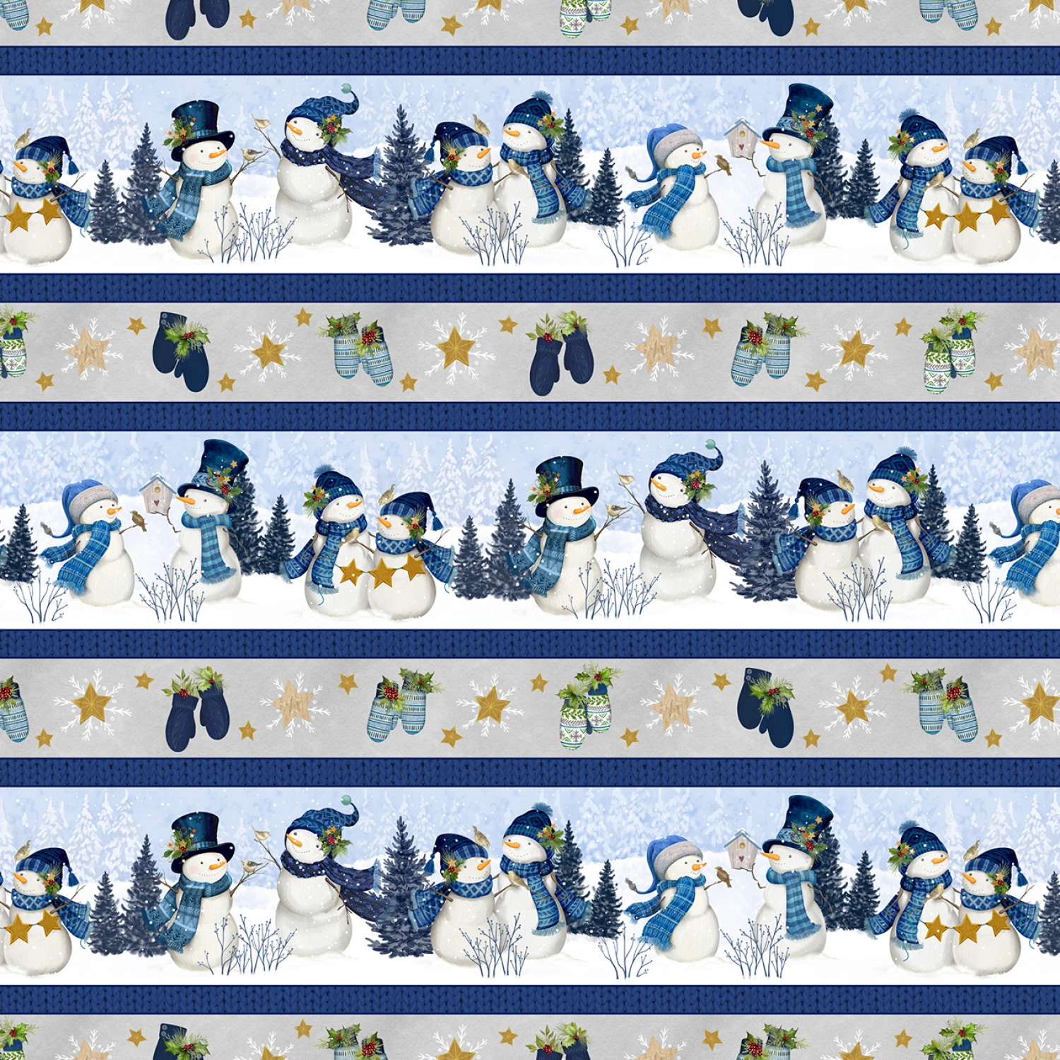 Let It Snow-Man - Repeating Stripe Multi #27752-941 - Quilting Fabric