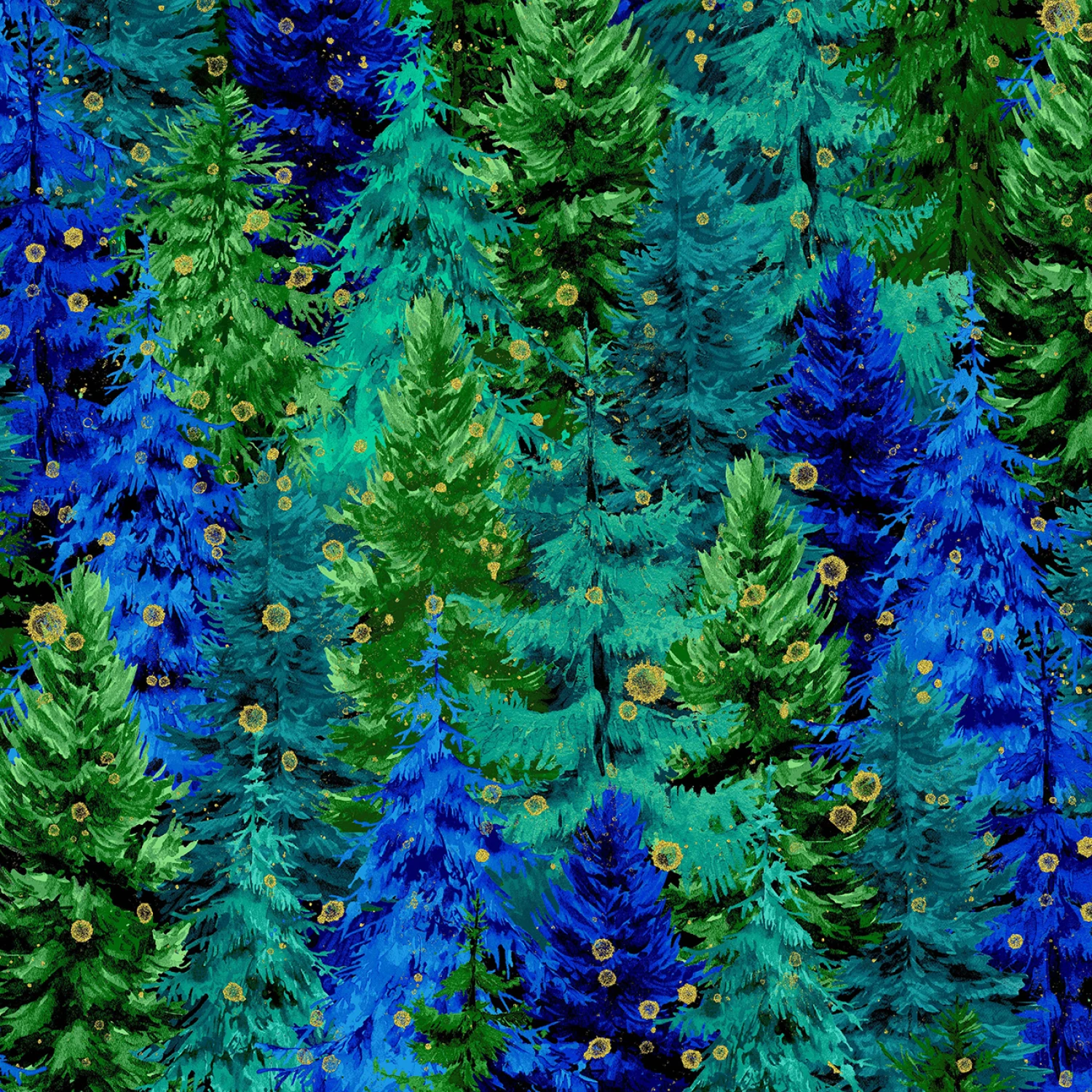 Endless Sky -Evergreen w/Metallic #CM4392-EVERGREEN - Quilting Fabric
