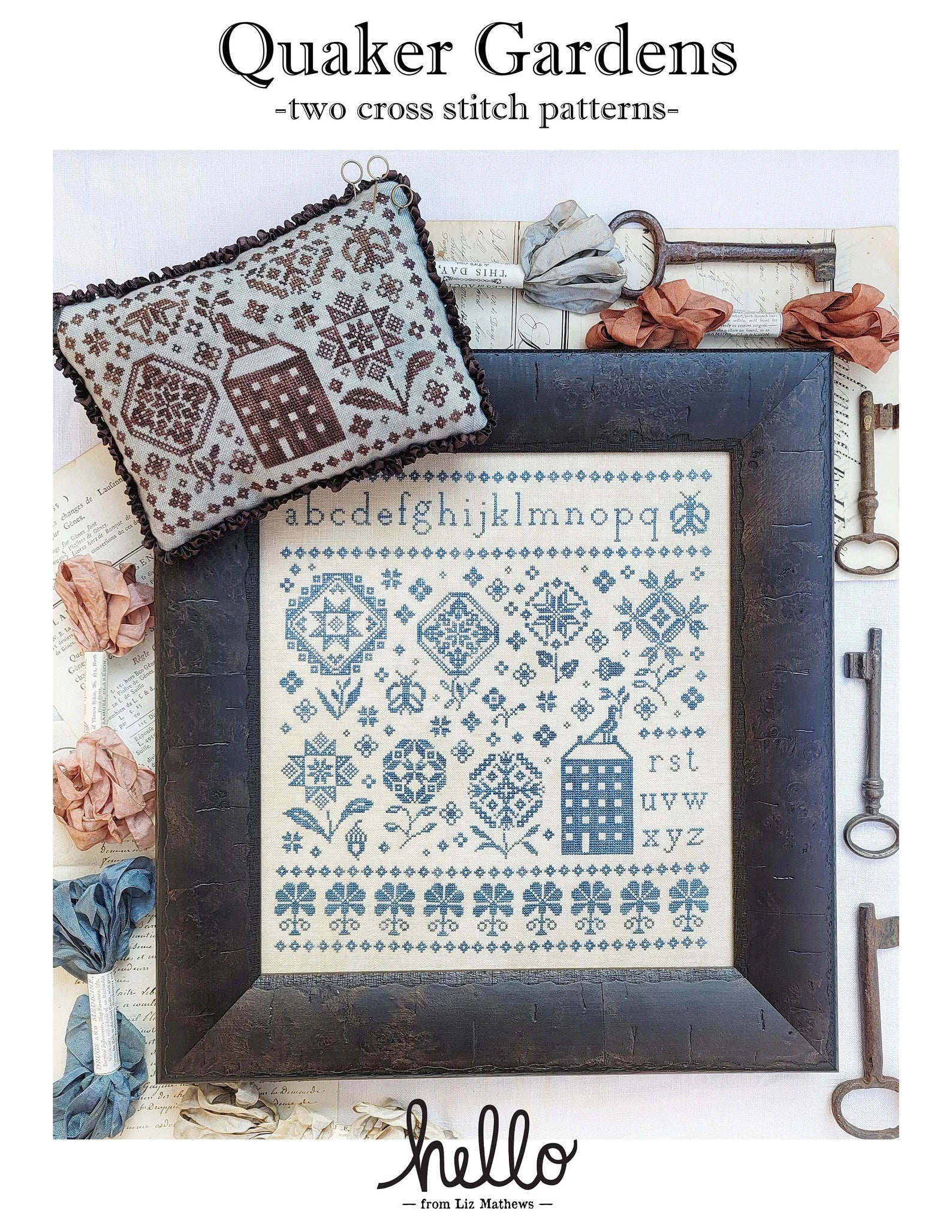 Quaker Gardens Sampler Cross Stitch Pattern Hello from Liz Mathews