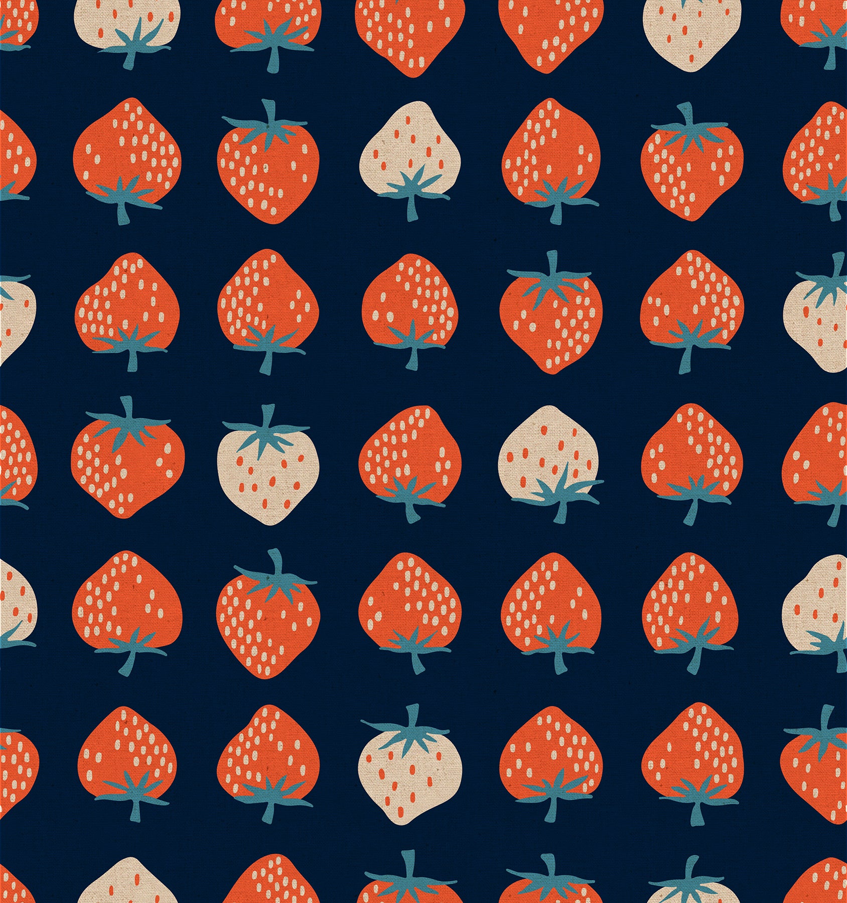 Strawberry Canvas Navy S308718L by Kimberly Kight of Ruby Star Society (sold in 25cm increments)