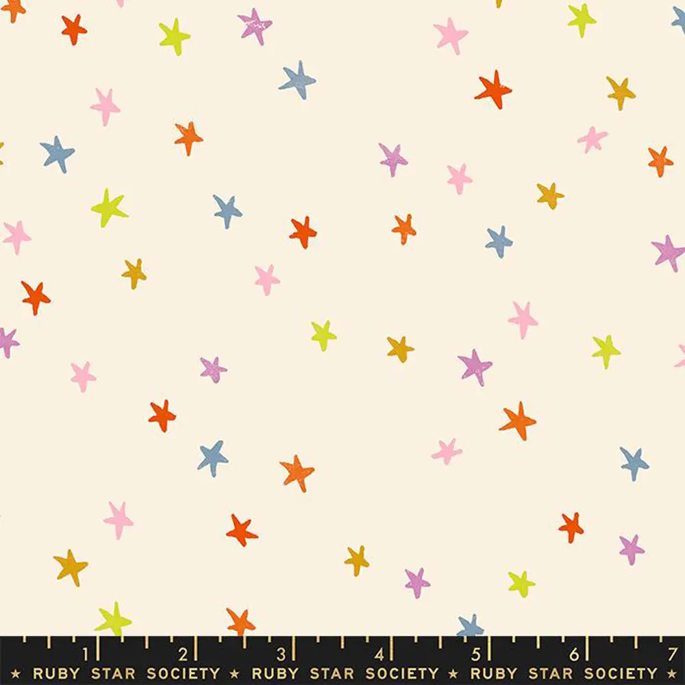 Starry Cream Multi 108" Wide Quilt Backing Fabric