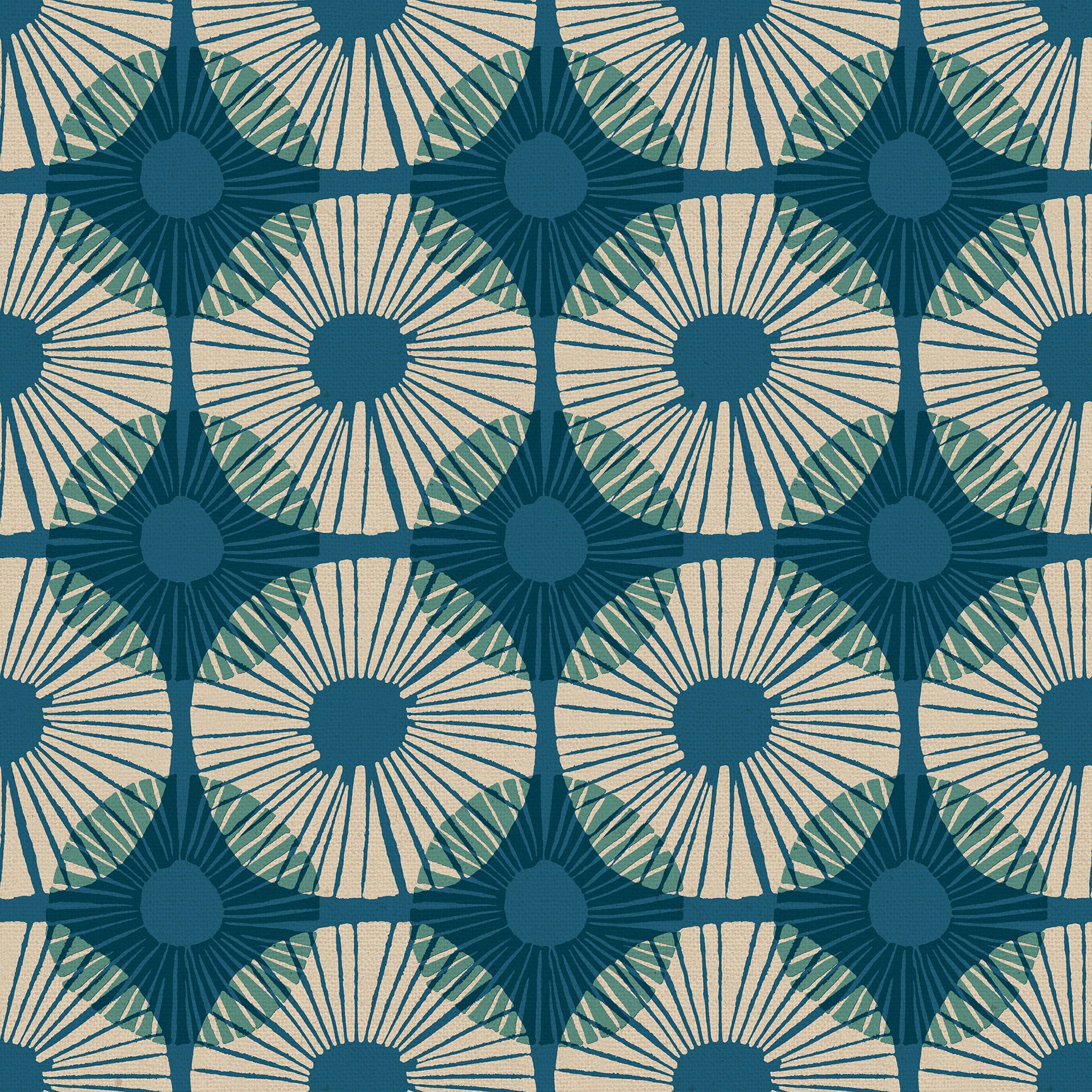 Reimagined Landscapes Super Bloom Canvas Teal RS605619L by Jen Hewett for Ruby Star Society (Sold in 25cm increments)