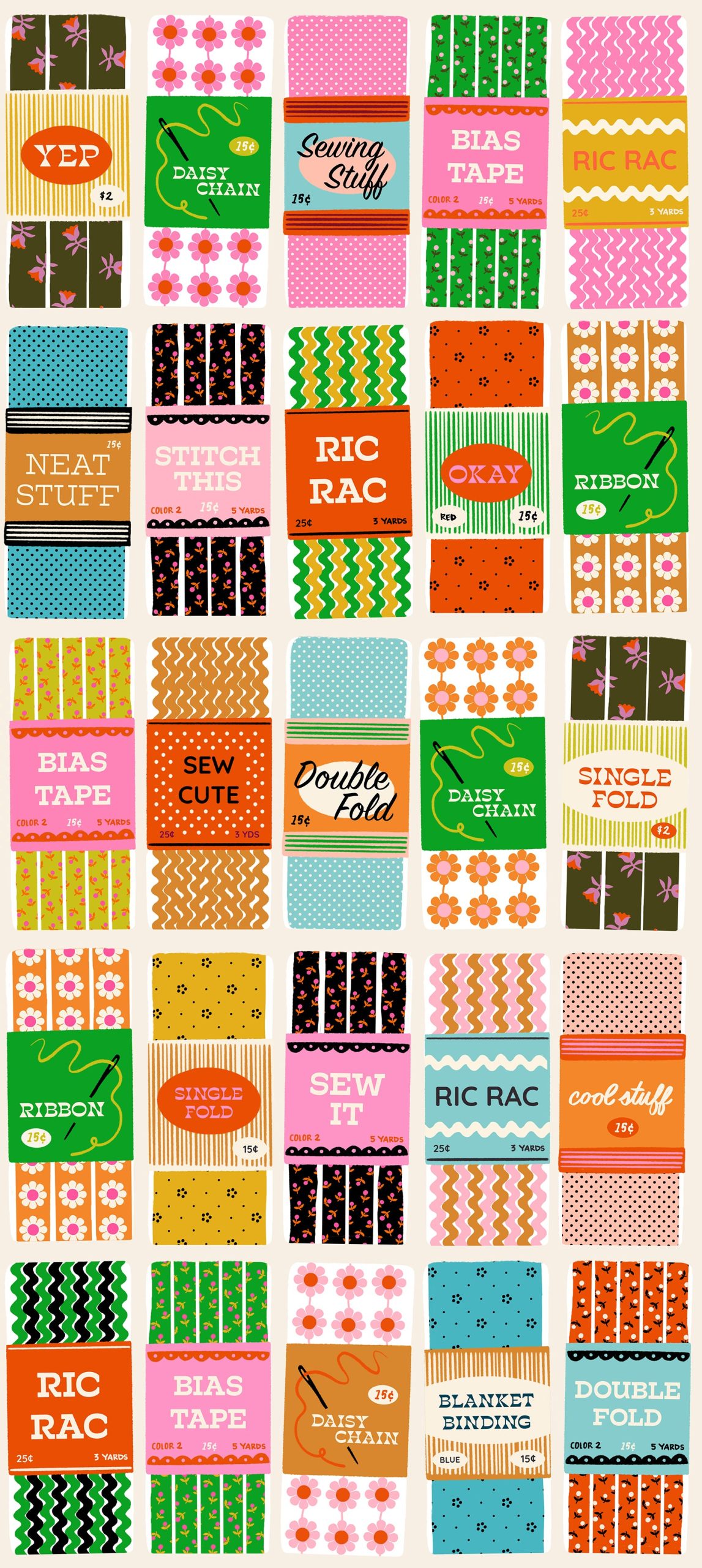 1800 Notion Sew Cute Shell RS520711 a Collaborative Collection by Ruby Star Society (sold in 25cm increments)