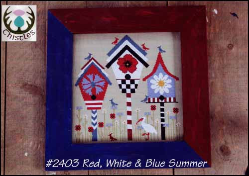 Red, White, and Blue Summer Cross Stitch Pattern by Thistles