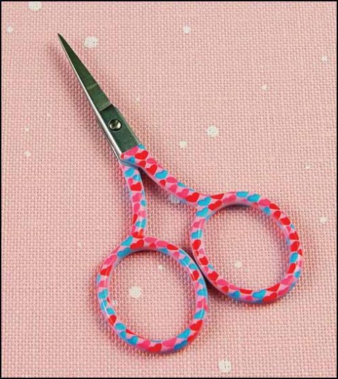 Red and Pink Hearts Embroidery Scissors by Yarn Tree