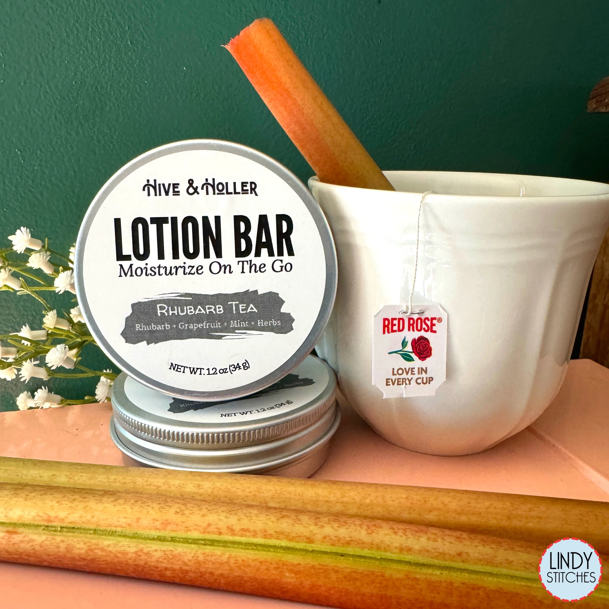 SALE Rhubarb Tea Solid Lotion Bar for Dry Crafty Hands
