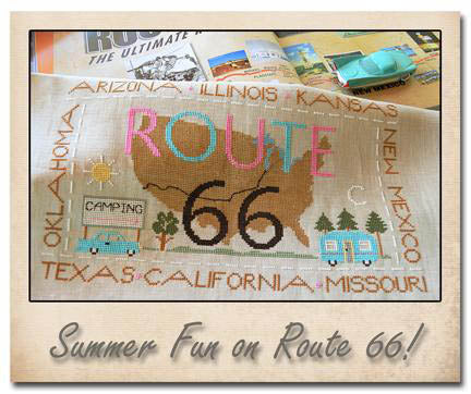 Route 66 Cross Stitch Pattern by Little House Needleworks