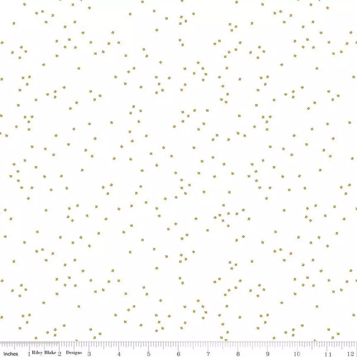 Blossom Gold on White Sparkler Fabric Yardage