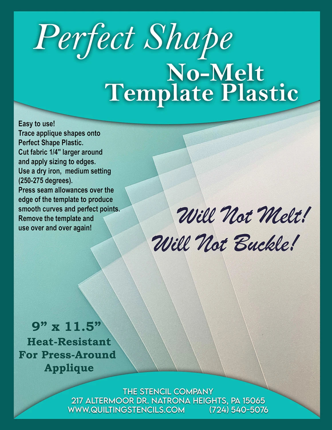 No-Melt Plastic Template