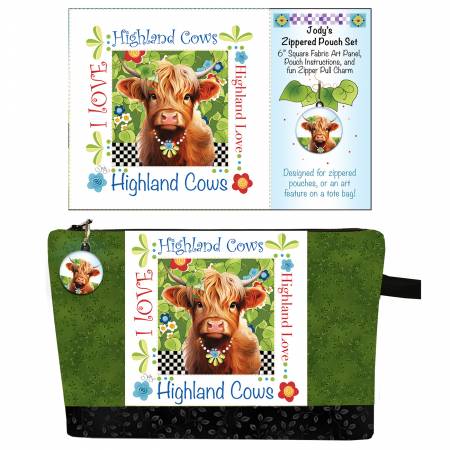 Zipper Pouch Set Highland Cow