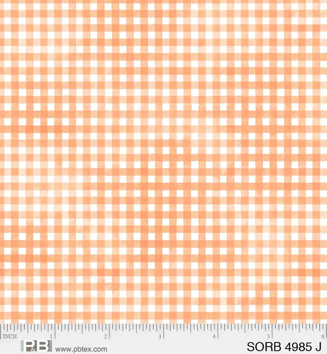 Sorbet Orange Plaid Fabric Yardage