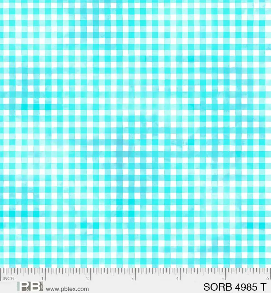 Sorbet Teal Plaid Fabric Yardage