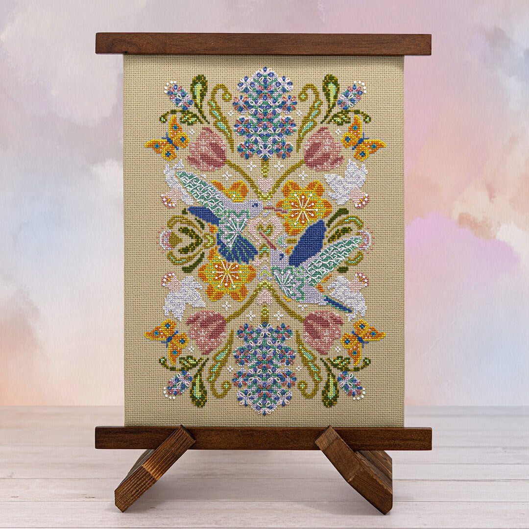 Counting Puddles SPRING HUMMINGBIRD MANDALA Cross Stitch Pattern Nashville Market