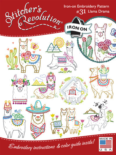 SR31 Llama Drama – Stitcher’s RevolutionHand Stitch Embroidery Transfer Pattern