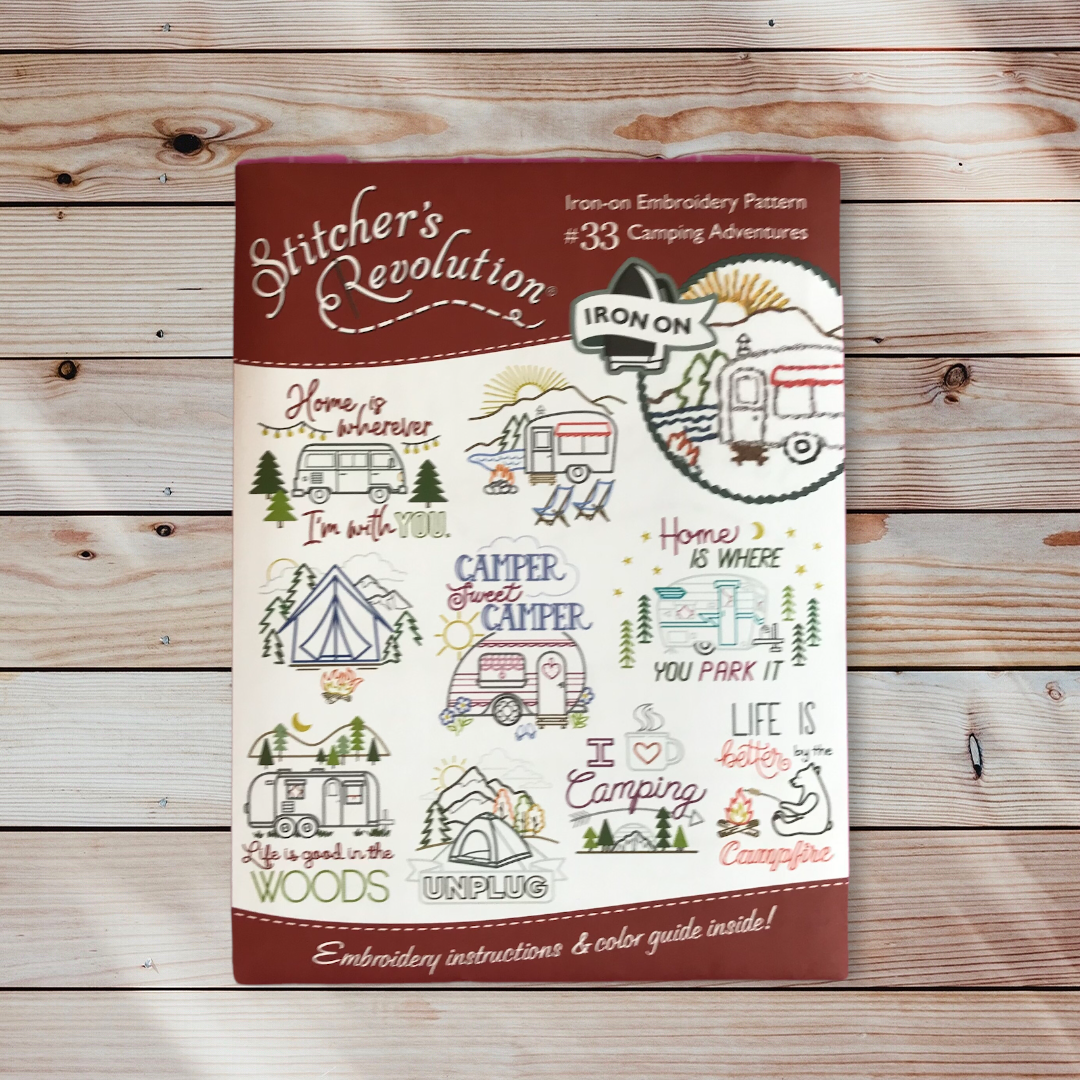 SR33 Camping Adventures – Stitcher’s RevolutionHand Stitch Embroidery Transfer Pattern