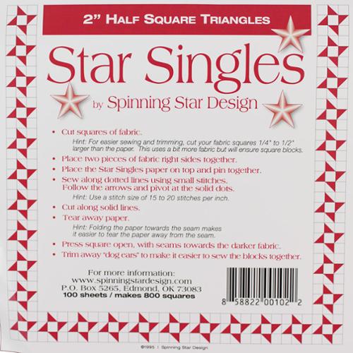 Star Singles 2" Half Square Triangles Foundation Papers