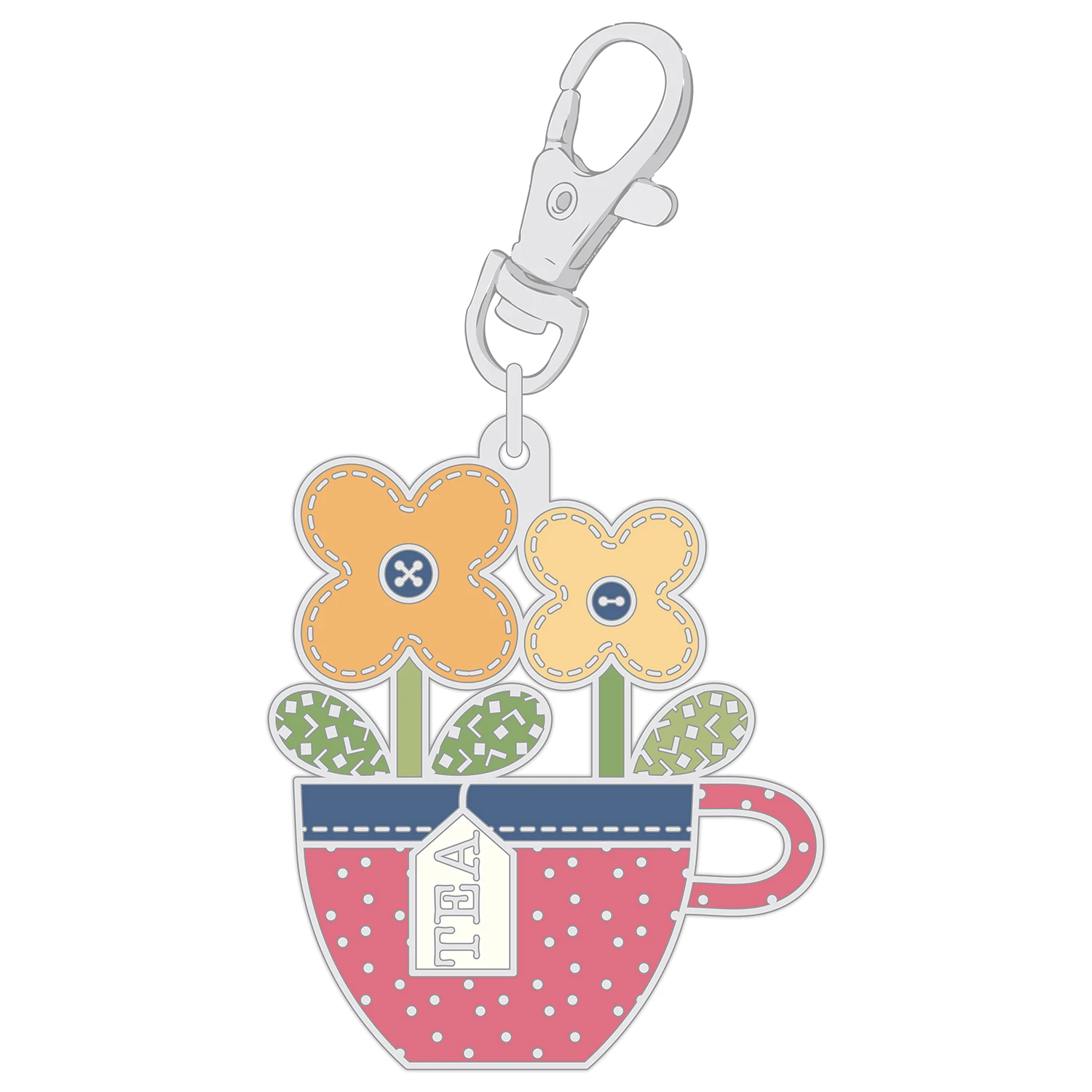Home Town Enamel Teacup Happy Charm #ST-31085