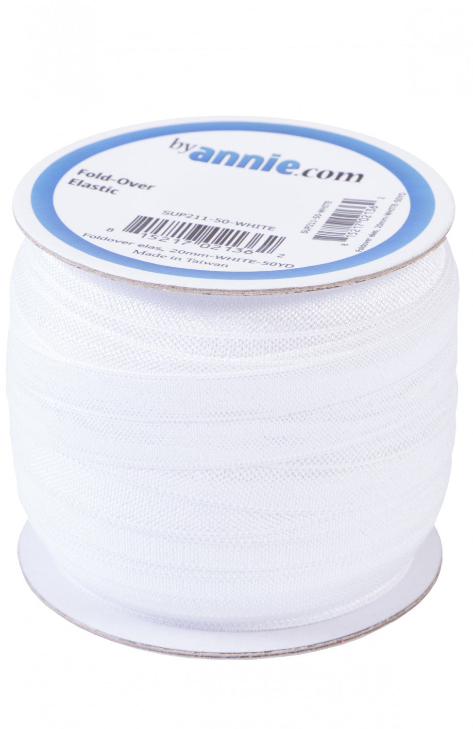 ByAnnie Fold Over Elastic 3/4" x 1 m - WHITE