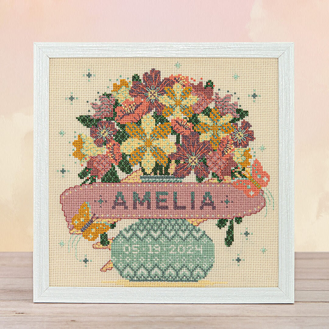 Modern Baby Sampler | Bouquet + Butterflies - Counting Puddles