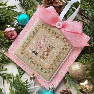 Pastel Ornament Part 9: Santa and Rudolph Cross Stitch Pattern by Country Cottage Needleworks