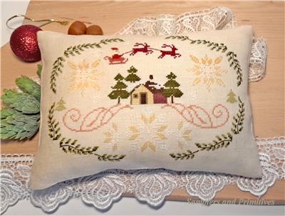 Santa with Ornaments Cross Stitch Pattern by Samplers and Primitives