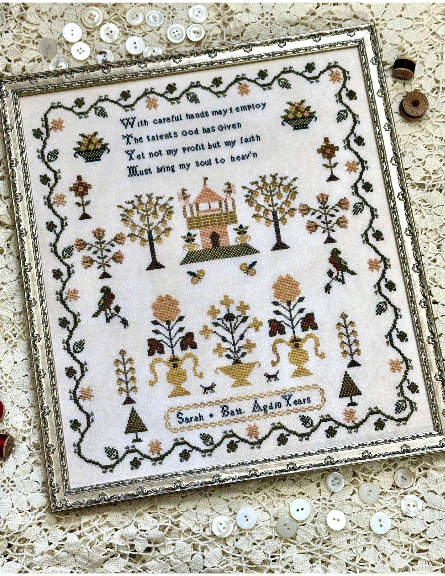 Sarah Batt | Cross Stitch Pattern by Antique Needleworkers