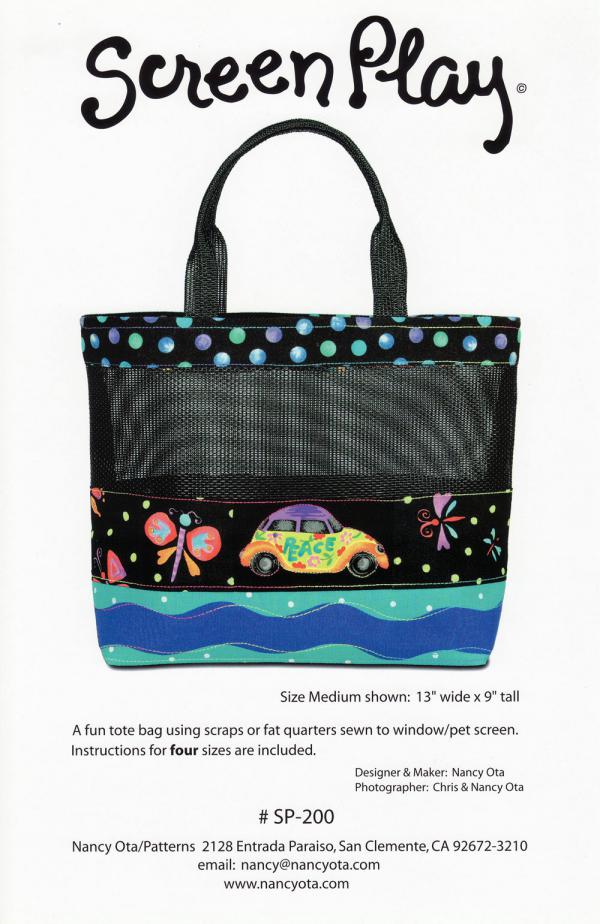 Screen Play Tote Pattern by Nancy Ota