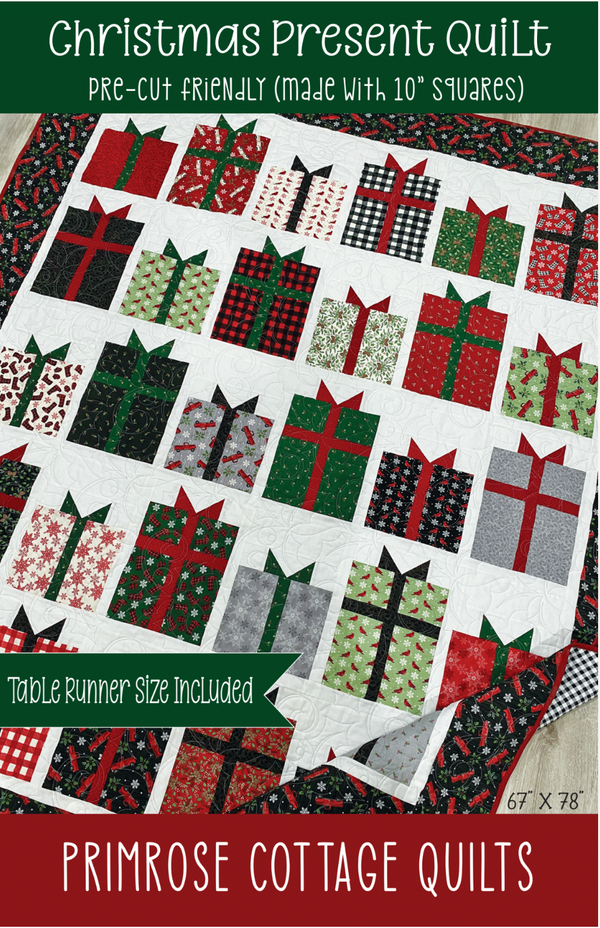 Christmas Present Quilt Pattern by Lindsey Weight of Primrose Cottage Quilts - PAPER Pattern PCQ-031