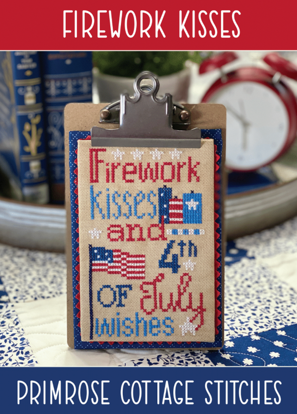 Firework Kisses Cross Stitch by Lindsey Weight of Primrose Cottage - PDF Pattern
