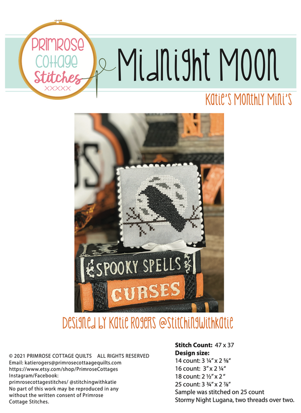Midnight Moon Cross Stitchby Katie Rogers of Primrose Cottage Stitches - PDF Pattern
