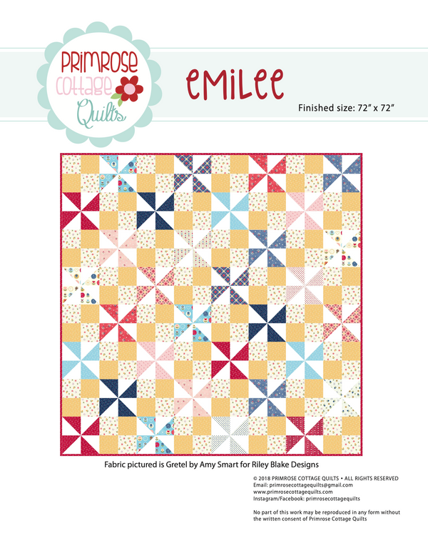 Emilee by Lindsey Weight of Primrose Cottage Quilts - Quilt PDF Pattern