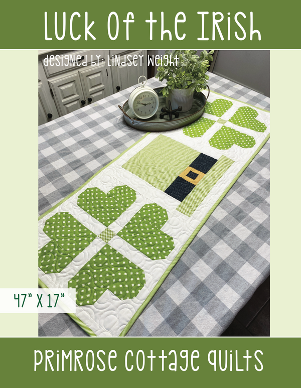 Luck of the Irish by Lindsey Weight of Primrose Cottage Quilts - Table Runner PDF Pattern